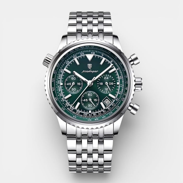 Men’s Quartz Watch Stainless Steel Emerald Dial