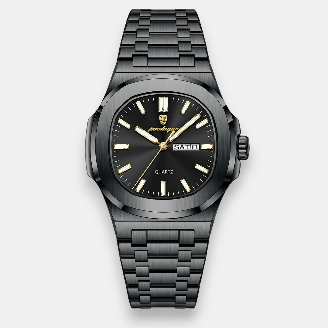 Men’s Watch Stainless Steel Quartz Classic Black Dial