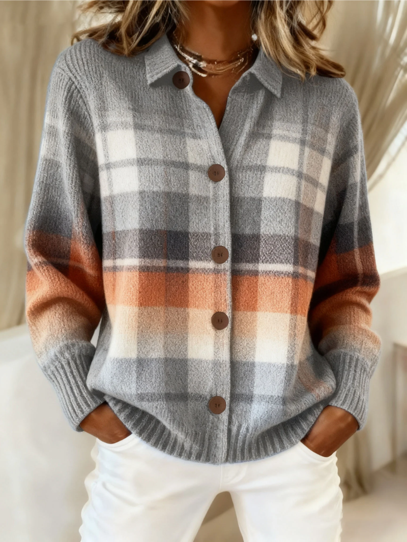 Elena – Knitted Blouse in Soft Tones
