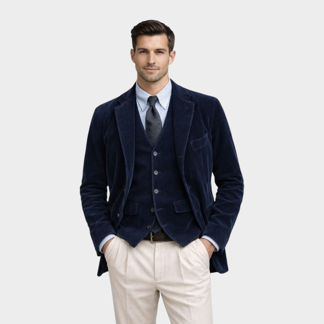 Men’s Blazer Set Corduroy Warmth Classic Tailored Style