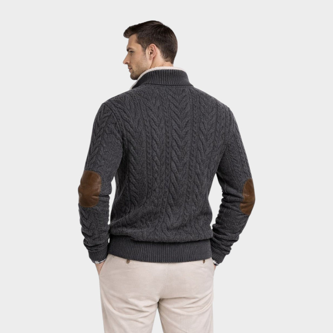 Men’s Luxury Sherpa Collar Sweater Refined Casual Style